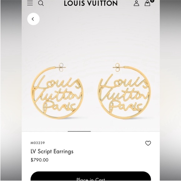 Louis Vuitton Script Hoop Earrings - Picture 12 of 12